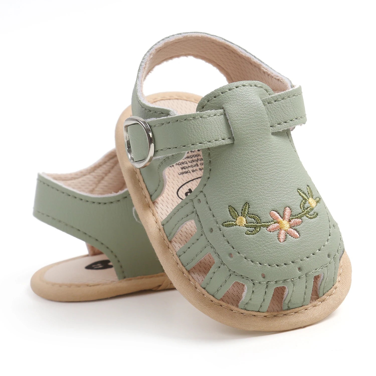 Baby Girl Summer Sandals – Breathable Lightweight Floral Wrap-Toe Shoes