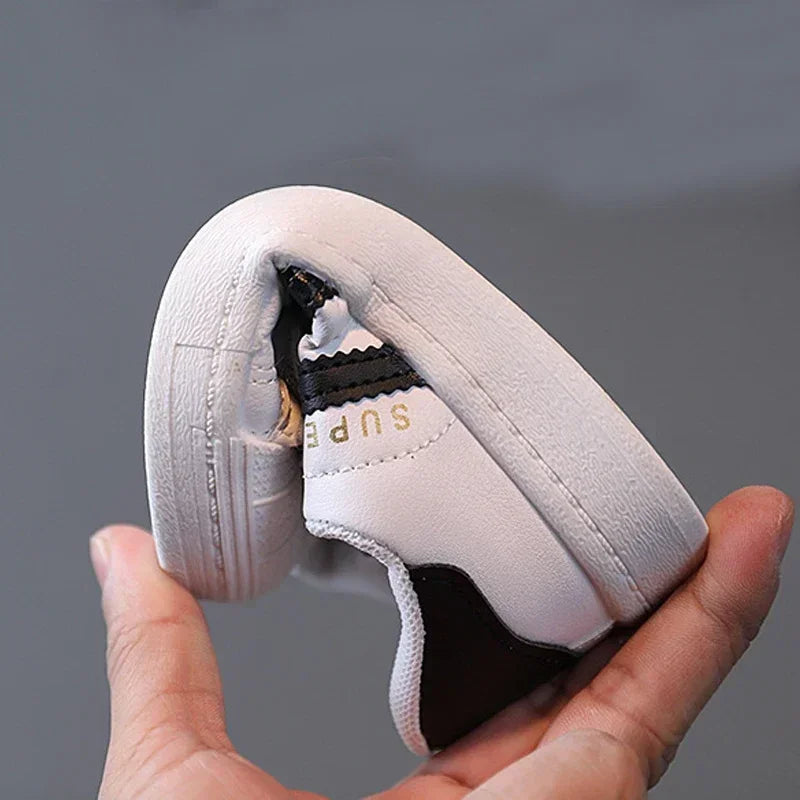 Kids White Sneakers – Breathable Non-Slip Casual Shoes