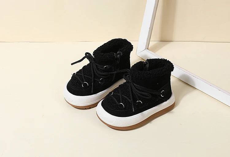 Baby Boots – Warm Plush Rubber Sole Sneakers for Toddlers