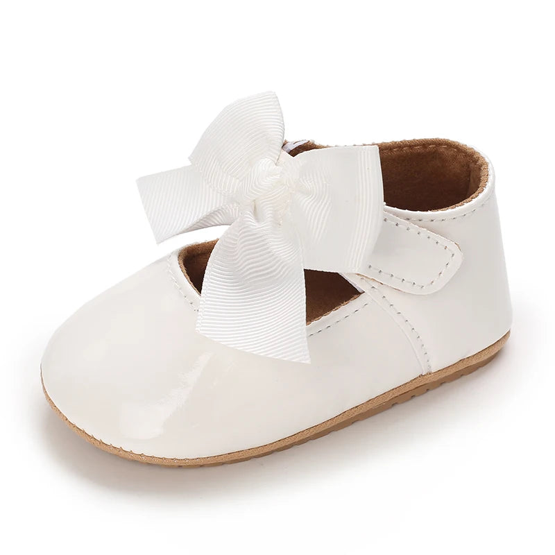 Baby Girl Bow Flats – Soft Sole Non-Slip First-Step Sandals